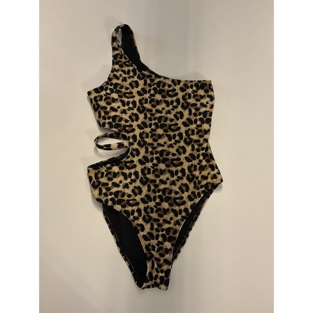 Ladies Refuge Leopard Print One Piece SwimSuit Size Small